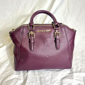 ✨ Michael Kors Deep Plum Leather Satchel – Chic & Timeless ✨